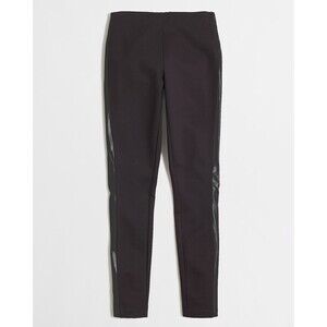 J. CREW The Gigi Pant Gray Black Vegan Faux Leather Strip Stretch Pants Size 12